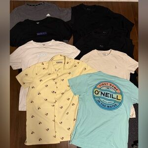 11 Men’s Sz Small Shirt Lot Polo Ralph Lauren Hurley O’Neil Adidas